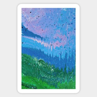 Abstract Acrylic Pour Scenery Sticker